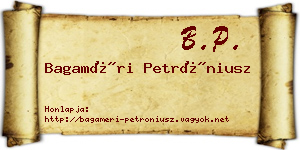 Bagaméri Petróniusz névjegykártya